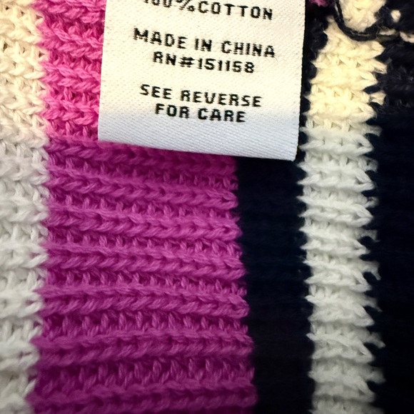 525 America Pink and Navy Striped Hooded Sweater - Picture 6 of 9